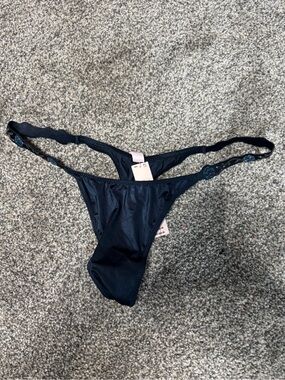 Victoria's Secret Navy Blue Embellished Thong